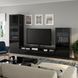 IKEA BESTA (ИКЕА БЕСТА), Комбинация ТВ/стекл дверцы, черно-коричневый/Сельсвикен глянцевый/черное дымчатое стекло, 300х42х193 см, 293.307.88 29330788 фото 1