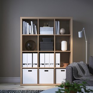 IKEA Книжкова шафа, білий морений дуб KALLAX, 404.099.35 40409935 фото