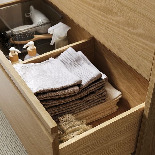 IKEA Тумба умивальник/змішувач, імітація. імітація дуба/чорного мармуру &Auml;NGSJ&Ouml;N / BACKSJ&Ouml;N, 995.286.01 99528601 фото