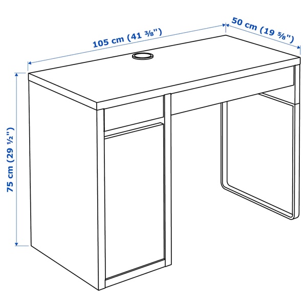 IKEA Письмовий стіл, дуб білий морений MICKE, 804.847.63 80484763 фото