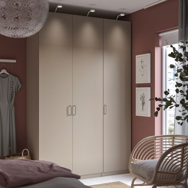 IKEA Гардеробная комбинация, серо-бежевый/серо-бежевый PAX / FORSAND, 195.622.17 19562217 фото
