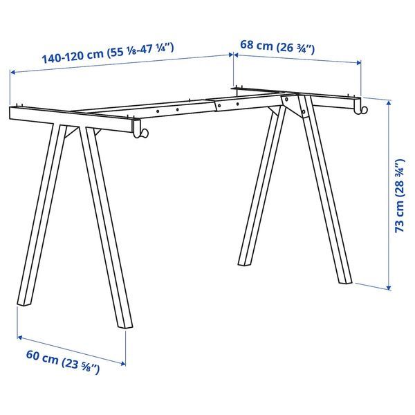 IKEA Основание столешницы, антрацит TROTTEN, 504.748.50 50474850 фото