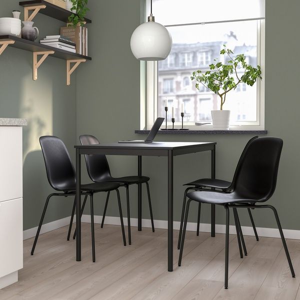 IKEA Стол и 4 стула, черный/черный/черный/черный SANDSBERG / LID&Aring;S, 095.090.51 09509051 фото