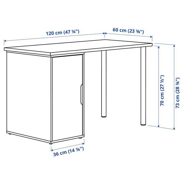 IKEA Письменный стол, белая морилка/имитация. белый дуб LAGKAPTEN / ALEX, 195.214.39 19521439 фото