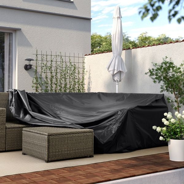 IKEA TOSTERO (ИКЕА ТОСТЕР), Чехол для садовой мебели, диван/черный, 220x220 см, 205.323.09 20532309 фото