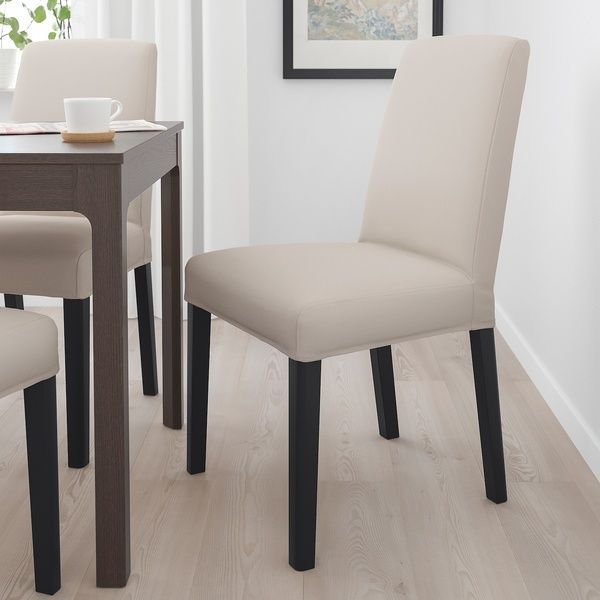 IKEA Крісло, чорний/Халларп бежевий BERGMUND, 293.880.67 29388067 фото