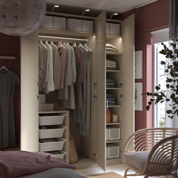 IKEA Гардеробная комбинация, серо-бежевый/серо-бежевый PAX / FORSAND, 195.622.17 19562217 фото