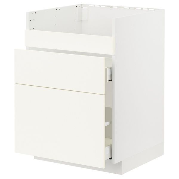 IKEA ХАВСЕН Шкаф под раковину/3 дверцы/2 шт, белый/Вальстена белый METOD / MAXIMERA, 895.071.47 89507147 фото