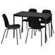 IKEA Стол и 4 стула, черный/черный/черный/черный SANDSBERG / LID&Aring;S, 095.090.51 09509051 фото 3