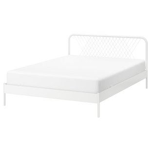 IKEA NESTTUN (ІKEA НЕСТТУН), Каркас ліжка, білий/Льонсет, 160х200 см, 891.580.49 89158049 фото