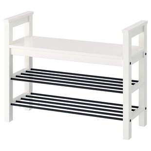 IKEA Лава з полками для взуття HEMNES (ІKEA ХЕМНЭС), Лавка з полицями для взуття, білий, 002.438.00 00243800 фото