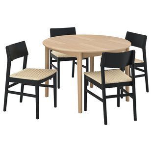 IKEA Стіл та 4 стільці, світлий бук/чорний бук SKANSN&Auml;S / SKANSN&Auml;S, 895.614.84 89561484 фото