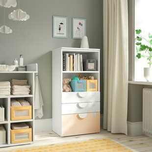 IKEA Книжный шкаф, белая берёза/с 3 ящиками SM&Aring;STAD / PLATSA, 194.208.31 19420831 фото