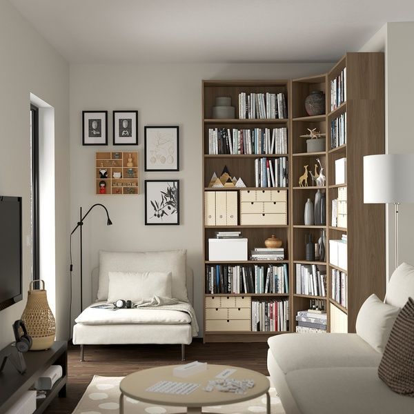 IKEA Кутова комбінована полиця з надставками, імітація. дуб BILLY, 794.835.52 79483552 фото