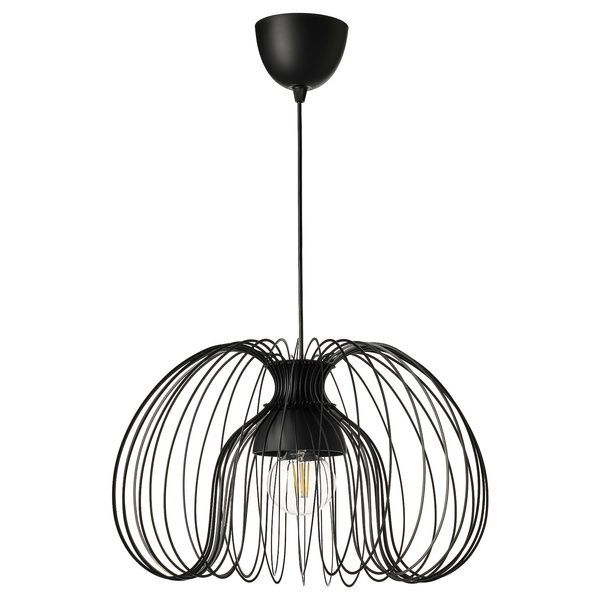 IKEA Підвісна лампа з лампочкою, чорний/розумний теплий білий KALLFRONT / TR&Aring;DFRI, 095.201.95 09520195 фото
