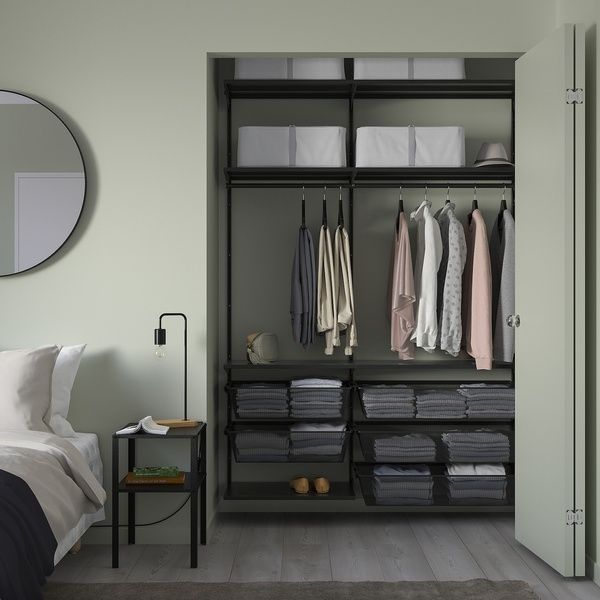 IKEA Гардеробная комбинация, антрацит/металл BOAXEL, 195.644.76 19564476 фото