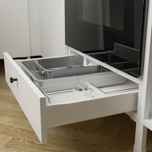 IKEA ENHET (ИКЕА ENHET), Тумба под духовку с ящиками, белый, 60x60x75 см, 304.404.13 30440413 фото