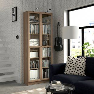 IKEA Книжный шкаф со стеклянными дверцами, имитация. дуб BILLY / OXBERG, 994.833.20 99483320 фото
