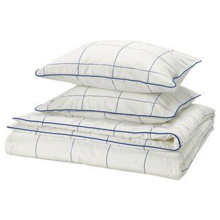 IKEA Підодіяльник та 2 наволочки, біло-синій/карта BREDVECKLARE, 605.793.28 60579328 фото
