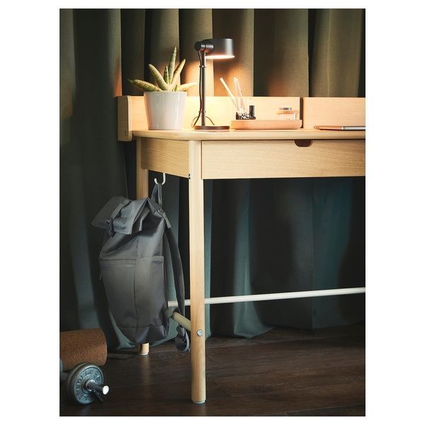 IKEA Письмовий стіл і стілець, бежевий/білий дуб RIDSP&Ouml; / L&Aring;NGFJ&Auml;LL, 695.026.74 69502674 фото
