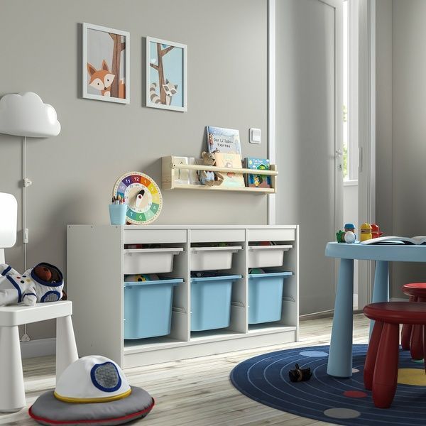 IKEA Стелаж з контейнерами, білий білий/блакитний TROFAST, 195.744.61 19574461 фото