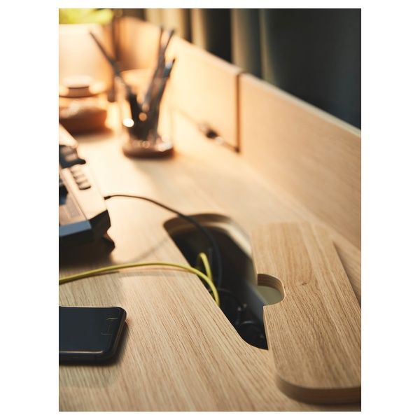 IKEA Письмовий стіл і стілець, бежевий/білий дуб RIDSP&Ouml; / L&Aring;NGFJ&Auml;LL, 695.026.74 69502674 фото