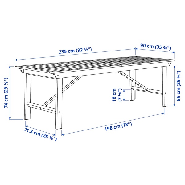 IKEA Стіл, садовий, білий/бежевий BONDHOLMEN, 205.581.96 20558196 фото