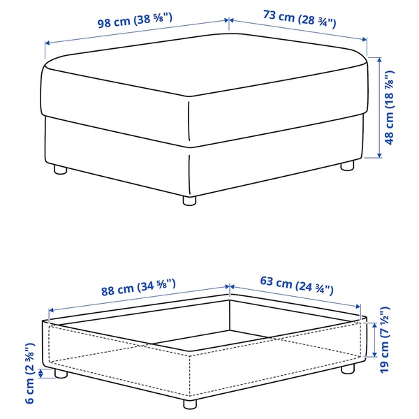 IKEA Подставка для ног с ящиком, Гуннаред бежевый VIMLE, 093.925.84 09392584 фото