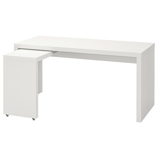 IKEA Письменный стол с выдвижной панелью, белый MALM, 702.141.92 70214192 фото