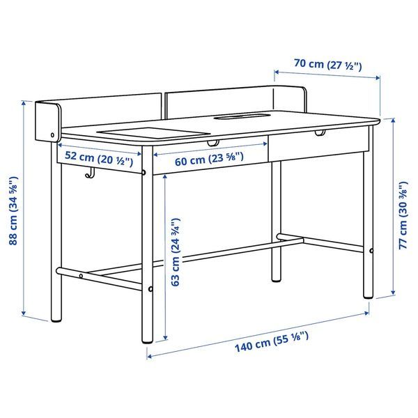 IKEA Письмовий стіл і стілець, бежевий/білий дуб RIDSP&Ouml; / L&Aring;NGFJ&Auml;LL, 695.026.74 69502674 фото