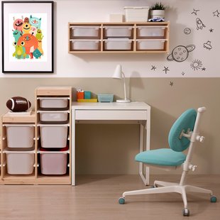 IKEA MICKE / DAGNAR (ИКЕА МИКК/ДАГНАР), Стол и стул, белый/бирюзовый, 295.065.89 29506589 фото