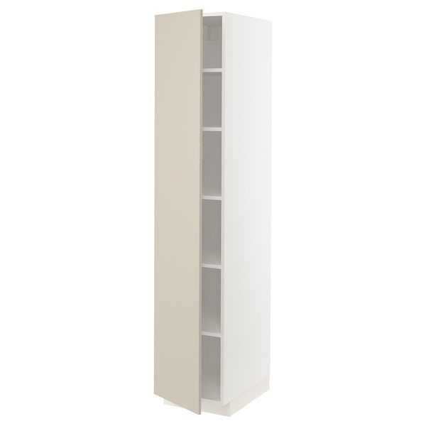 IKEA METOD (ІKEA МЕТОДЫ), Висока шафа/полиці, біла/Хавсторп бежева, 40x60x200 см, 094.629.73 09462973 фото