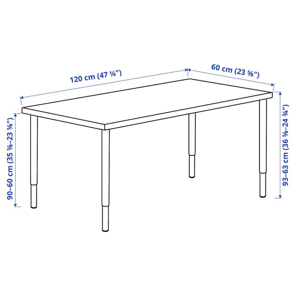 IKEA LAGKAPTEN / OLOV (ИКЕА ЛАГКАПТЕН/ОЛОВ), Письменный стол, белый антрацит/белый, 120x60 см, 695.084.16 69508416 фото