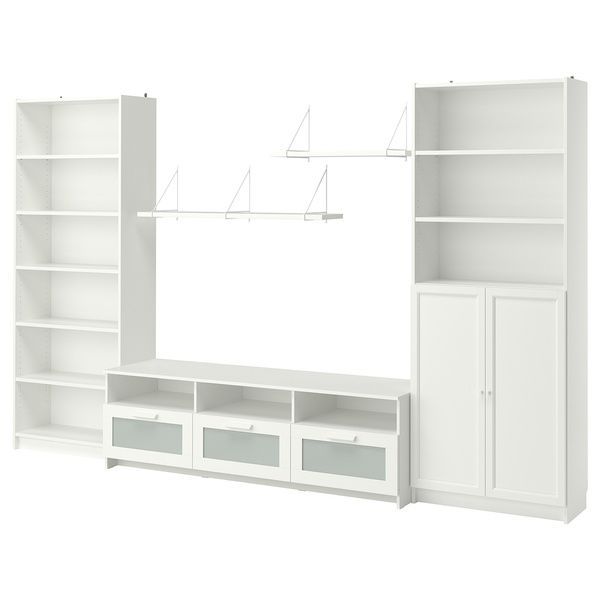 IKEA BILLY/BRIMNES (ІKEA БИЛЛИ/БРИМНС), Тумба під ТВ, білий, 340x41x202 см, 693.986.20 69398620 фото