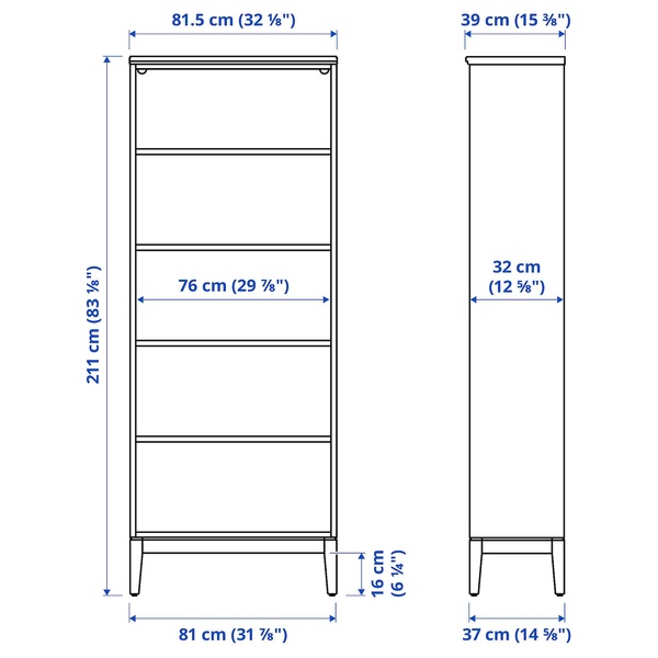 IKEA Книжкова шафа/скляні двері, білий IDANÄS, 794.372.73 79437273 фото