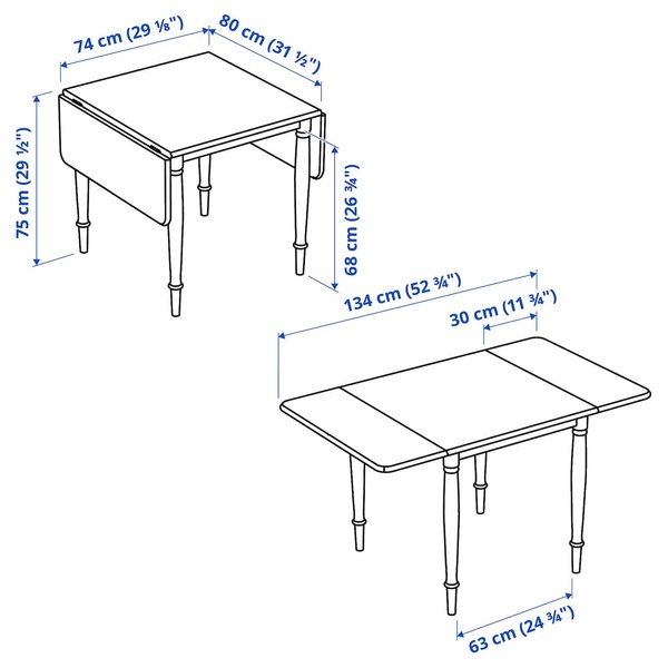 IKEA DANDERYD (ИКЕА ДАНДЕРИД), Стол раскладной, сосна/черный, 74/134x80 см, 505.161.19 50516119 фото