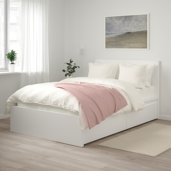 IKEA MALM (ІKEA МАЛЬМ), Каркас ліжка з 2 ящиками для зберігання, білий, 120х200 см, 690.682.24 69068224 фото