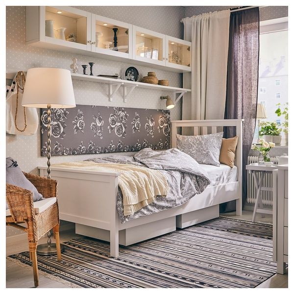 IKEA Каркас кровати, белая морилка HEMNES, 302.495.46 30249546 фото