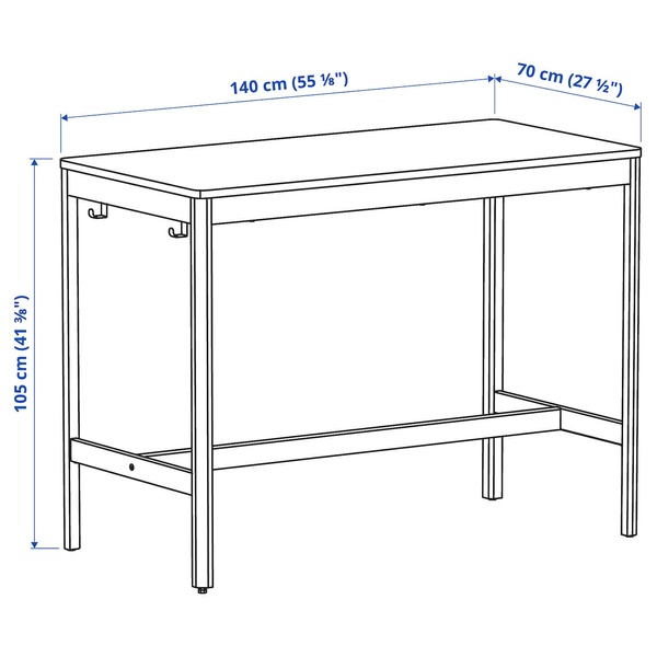 IKEA IDASEN (ИКЕА ИДОСЕН), Стол, черный/темно-серый, 140x70x105 см, 893.958.85 89395885 фото