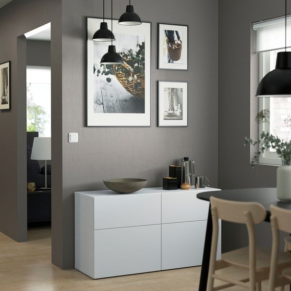 IKEA Комбинация стеллажей с дверцами/ящиками, белый/Лаппвикен белый BEST&Aring;, 494.126.36 49412636 фото