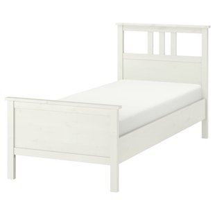 IKEA HEMNES (ІKEA ХЕМНЭС), Каркас ліжка, біла морилка/Лурой, 90х200 см, 490.095.51 49009551 фото