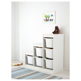 IKEA TROFAST (ІKEA ТРОФАСТ), Полиця з контейнерами, біла, 99х44х94 см., 795.333.40 79533340 фото