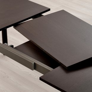 IKEA STRANDTORP / ODGER (ИКЕА СТРЭНДТОРП/ОДГЕР), Стол и 4 стула, коричневый/антрацит, 150/205/260x95 см, 193.886.47 19388647 фото