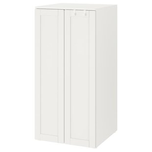 IKEA Гардероб, белый белый/белый каркас SMÅSTAD / PLATSA, 094.301.47 09430147 фото