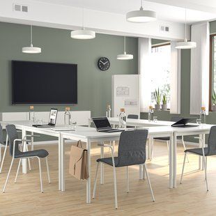 IKEA Крісло для конференцій, середньо-сірий/білий L&Auml;KTARE, 495.032.50 49503250 фото