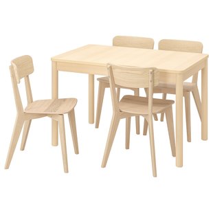 IKEA RONNINGE / LISABO (ИКЕА РОННИНЖ/ЛИСАБО), Стол и 4 стула, берёза/берёза, 118/173 см, 394.290.53 39429053 фото