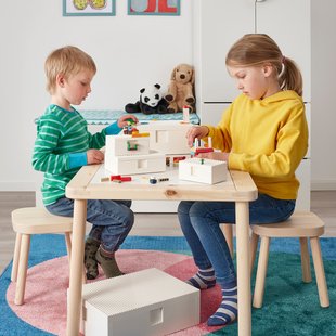 IKEA BYGGLEK (ИКЕА BYGGLEK), Коробка LEGO® с крышкой, белая, 26x18x12 см, 503.721.87 50372187 фото