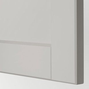 IKEA Висока шафа з висувною коморою, білий/Lerhyttan світло-сірий METOD, 994.720.10 99472010 фото