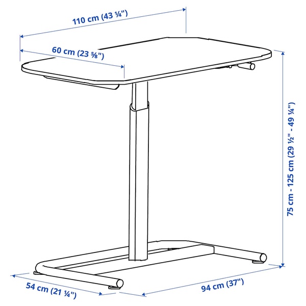 IKEA Стол для сидения/стоя, темно-серый SEGRARE, 405.347.03 40534703 фото