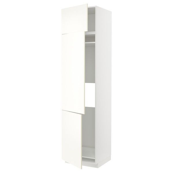 IKEA Висока шафа з льодом/двер./3двер., білий/Вальстена білий METOD, 995.073.64 99507364 фото
